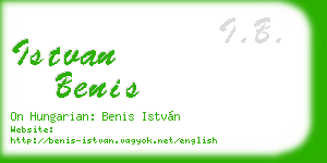 istvan benis business card